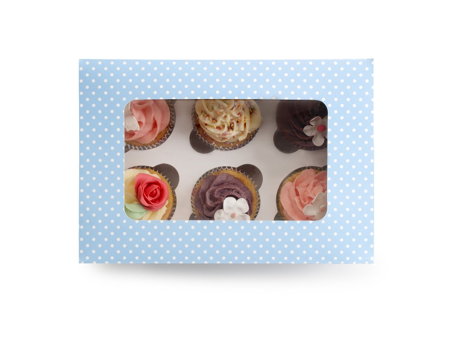 CAIXA RECT.24X16CM P/6 CUPCAKES